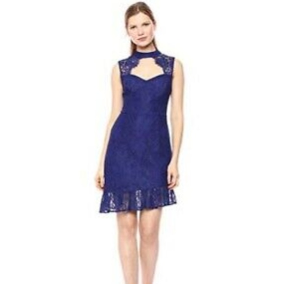 GUESS Blue Brandie Cut Out Lace Sleeveless Dress - Picture 1 of 2